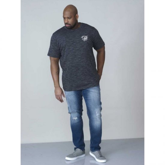 D555 Chalmer Couture Space Dye T-shirt Black - T-paidat - Isot T-paidat 2XL – 14XL