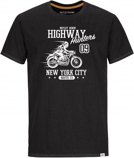 Motley Denim Chilton T-Shirt Black - T-paidat - Isot T-paidat 2XL – 14XL