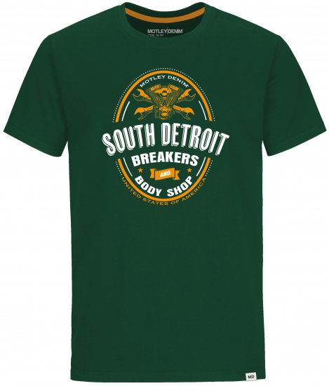 Motley Denim T-shirt Chiswick Racing Green - T-paidat - Isot T-paidat 2XL – 14XL