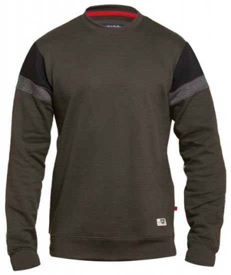 D555 Clermont Sweatshirt Khaki - Hupparit ja collegepaidat - Miesten hupparit ja collegepaidat isot koot