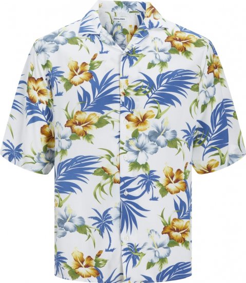 Jack & Jones JJEJEFF RESORT SHIRT Cloud Dancer - Kauluspaidat - Miesten isot kauluspaidat 2XL – 8XL