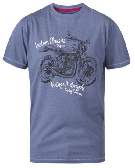 D555 Conor Motorcycle Crew Neck T-Shirt Denim Marl - T-paidat - Isot T-paidat 2XL – 14XL