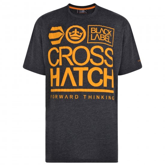 Crosshatch Large Go T-shirt Charcoal - T-paidat - Isot T-paidat 2XL – 14XL
