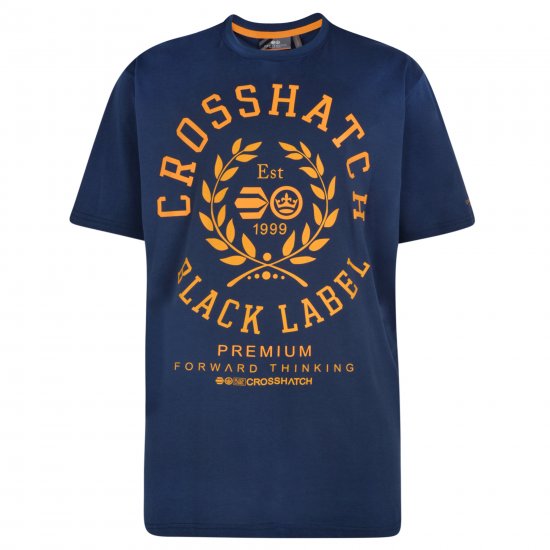 Crosshatch Laygos T-shirt Navy - T-paidat - Isot T-paidat 2XL – 14XL