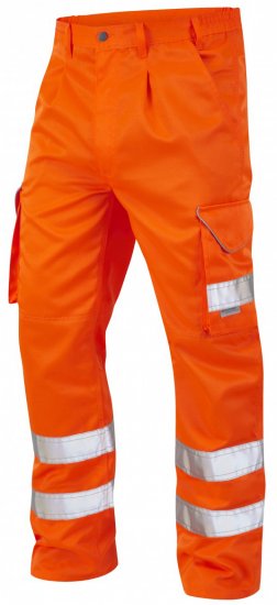Leo Bideford Cargo Pants Hi-Vis Orange - Työvaatteet - Miesten Työvaatteet Isot Koot - 2XL-10XL