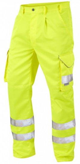 Leo Bideford Cargo Pants Hi-Vis Yellow - Työvaatteet - Miesten Työvaatteet Isot Koot - 2XL-10XL
