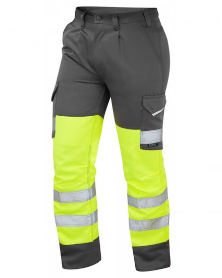Leo Bideford Cargo Pants Hi-Vis Yellow/Grey - Työvaatteet - Miesten Työvaatteet Isot Koot - 2XL-10XL