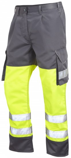 Leo Bideford Cargo Pants Hi-Vis Yellow/Grey - Työvaatteet - Miesten Työvaatteet Isot Koot - 2XL-10XL