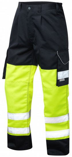 Leo Bideford Cargo Pants Hi-Vis Yellow/Navy - Työvaatteet - Miesten Työvaatteet Isot Koot - 2XL-10XL