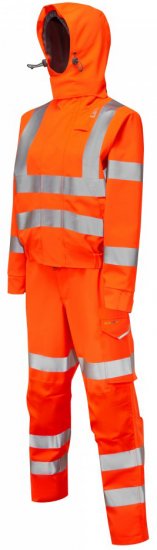 Leo Honeychurch EcoViz 10KX Performance+ Women's Breathable 2-Part Coverall Hi-Vis Orange - Työvaatteet - 