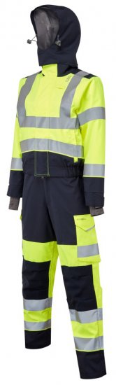 Leo Honeychurch EcoViz 10KX Performance+ Women's Breathable 2-Part Coverall Hi-Vis Yellow/Navy - Työvaatteet - 