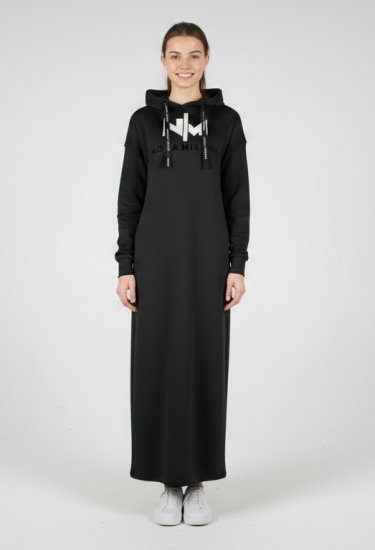 Nora Mikken MARI Maxi Hoodie Dress Black - Hupparit ja collegepaidat - 