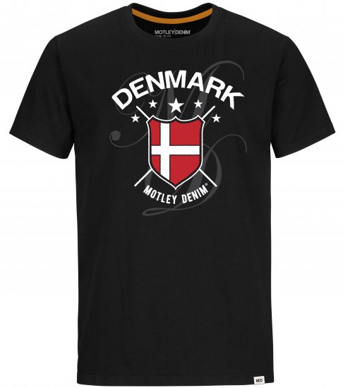 Motley Denim Denmark T-shirt Black - T-paidat - Isot T-paidat 2XL – 14XL