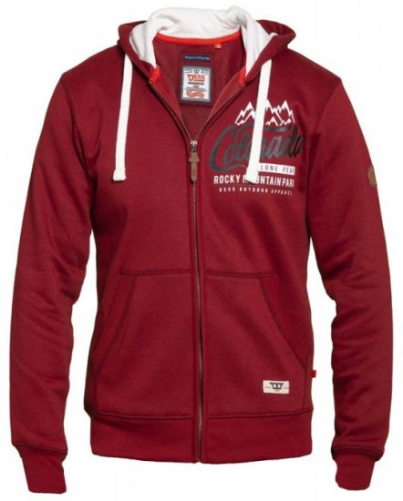 D555 Durham Hoodie Red - Hupparit ja collegepaidat - Miesten hupparit ja collegepaidat isot koot