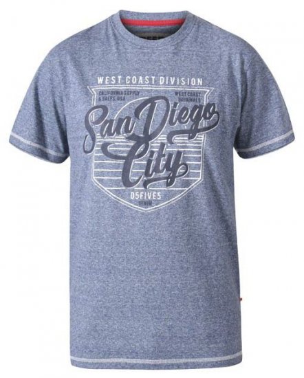 D555 Epson San Diego Crew Neck T-Shirt Blue Marl - T-paidat - Isot T-paidat 2XL – 14XL