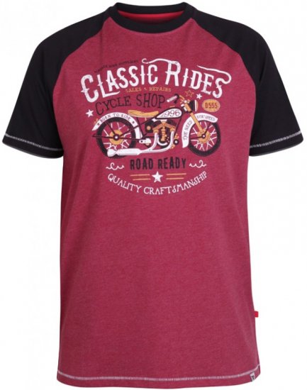 D555 Evans T-shirt Burgundy - T-paidat - Isot T-paidat 2XL – 14XL