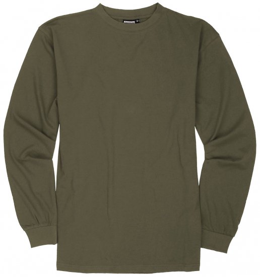 Adamo Floyd Comfort fit Long sleeve T-shirt Khaki - T-paidat - Isot T-paidat 2XL – 14XL