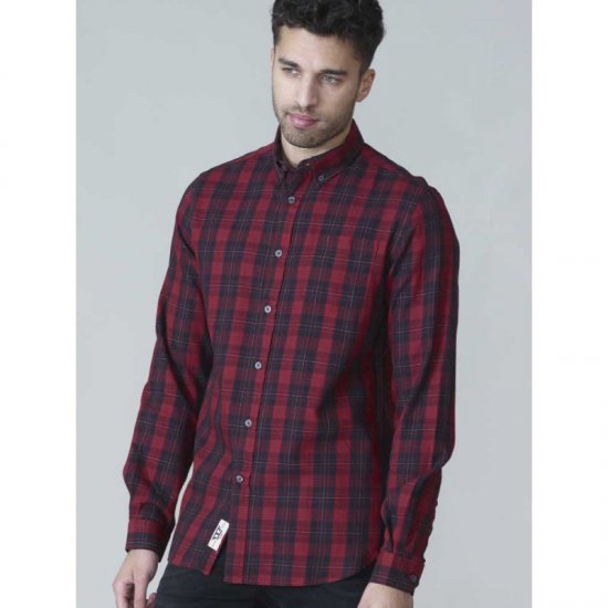 D555 Theo Long Sleeve Check Shirt - Kauluspaidat - Miesten isot kauluspaidat 2XL – 8XL