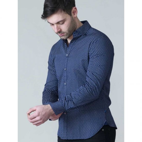 D555 Lavar Long Sleeve Diamond Printed Shirt - Kauluspaidat - Miesten isot kauluspaidat 2XL – 8XL