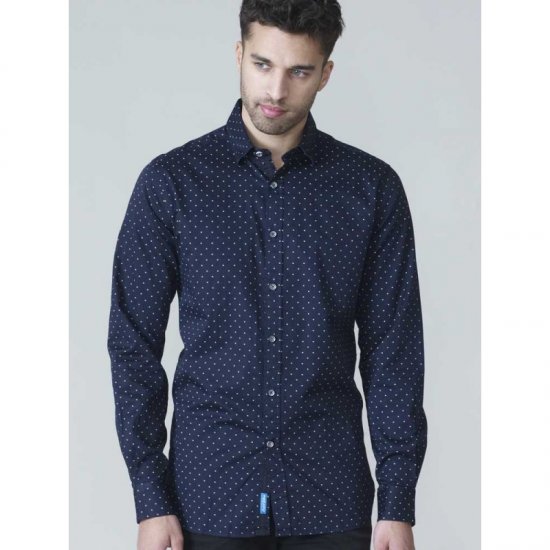 D555 Rashard Long Sleeve Printed Shirt - Kauluspaidat - Miesten isot kauluspaidat 2XL – 8XL