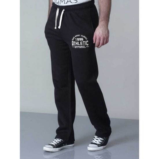 D555 Tony Sweatpants Black - Collegehousut ja collegeshortsit - Miesten Isot collegehousut ja collegeshortsit