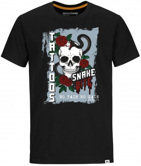 Motley Denim Franklin T-shirt Black - T-paidat - Isot T-paidat 2XL – 14XL