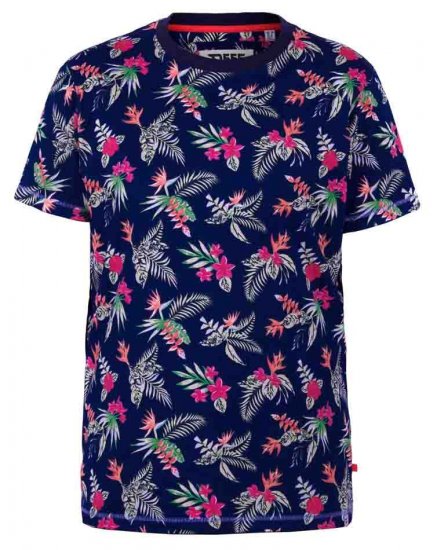 D555 Fraser Hawaiian Print Crew Neck T-Shirt - T-paidat - Isot T-paidat 2XL – 14XL