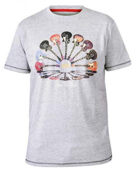 D555 Gillard Guitars Crew Neck Printed T-Shirt Grey - T-paidat - Isot T-paidat 2XL – 14XL