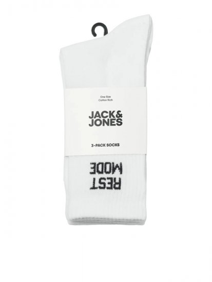 Jack & Jones Power Statements Tennissukat Valkoinen 3 paria - Alusvaatteet & uimavaatteet - Miesten Isot alusvaatteet 