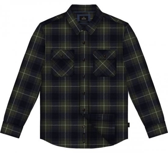 Double Outfitters GS-5233 Flanellipaita Oliivi/Sininen - Kauluspaidat - Miesten isot kauluspaidat 2XL – 8XL