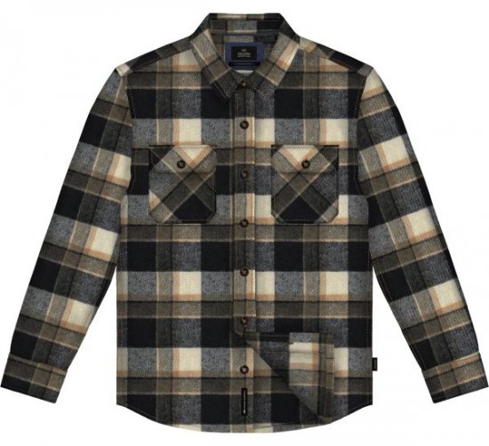 Double Outfitters GS-5233 Flanellipaita Tummansininen/Beige - Kauluspaidat - Miesten isot kauluspaidat 2XL – 8XL