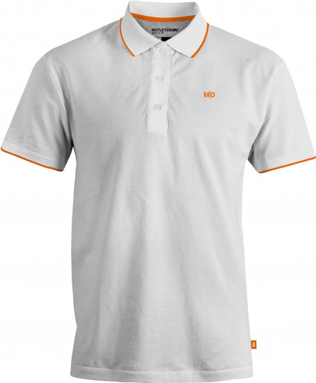 Motley Denim Helsinki Polo White - Pikeepaidat - Miesten isot pikeepaidat