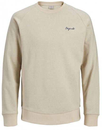 Jack & Jones Hide Sweatshirt Oatmeal - Hupparit ja collegepaidat - Miesten hupparit ja collegepaidat isot koot