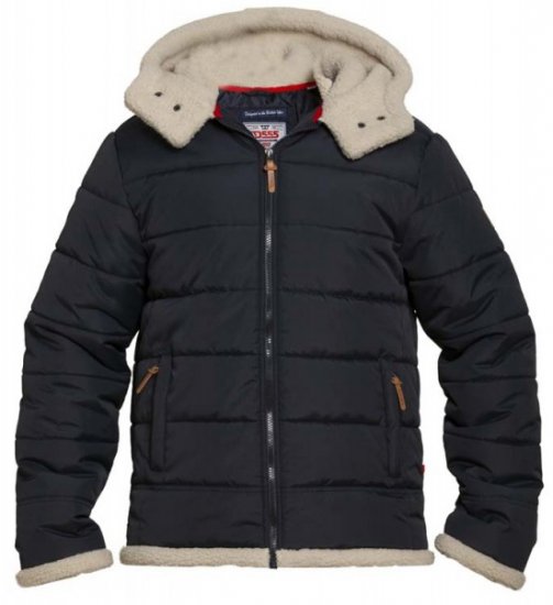 D555 Hudson Hooded Puffer Jacket Navy - Takit - Miesten Takit, isot koot – 2XL – 12XL