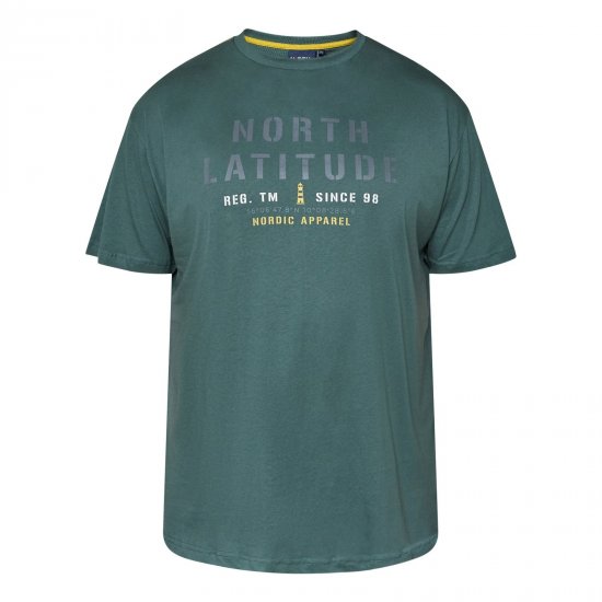 North Latitude T-Shirt Vihreä/Khaki - T-paidat - Isot T-paidat 2XL – 14XL