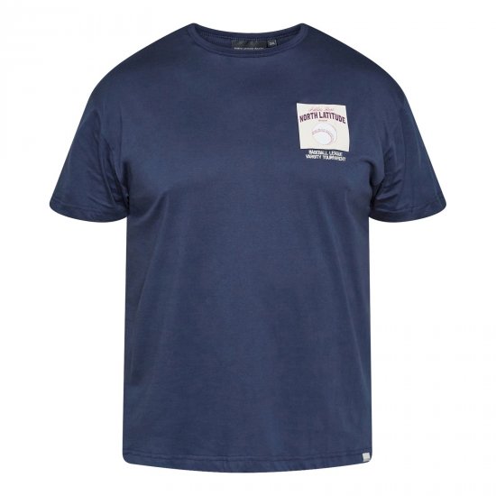 North Latitude T-Shirt With Print Tummansininen - TALL T-paidat - T-paidat pitkille miehille 