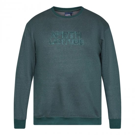 North Latitude Crewneck Logo Sweat Vihreä/Khaki - TALL collegepaidat - TALL-collegepuserot ja -hupparit