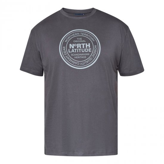 North Latitude T-Shirt Harmaa/Charcoal - TALL T-paidat - T-paidat pitkille miehille 