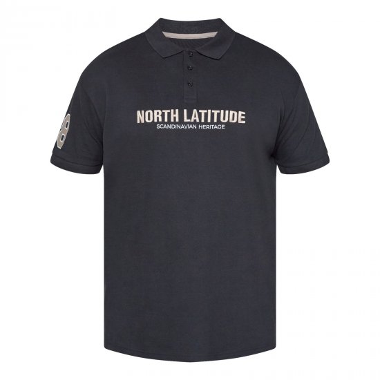 North Latitude Logo Polo Musta - TALL pikeepaidat - TALL-pikeepaidat pitkille miehille