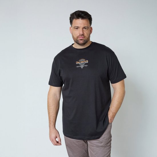 North Latitude T-Shirt With Print Musta - T-paidat - Isot T-paidat 2XL – 14XL