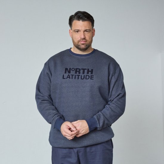 North Latitude Crewneck Logo Sweat Tummansininen - Hupparit ja collegepaidat - Miesten hupparit ja collegepaidat isot koot
