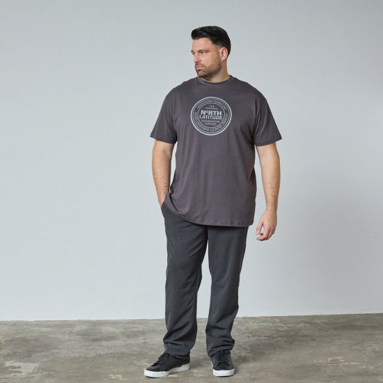 North Latitude T-Shirt Harmaa/Charcoal - TALL T-paidat - T-paidat pitkille miehille 