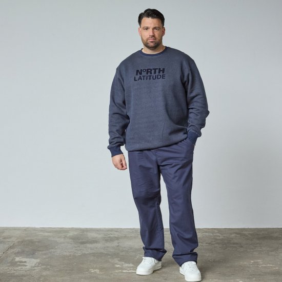 North Latitude Crewneck Logo Sweat Tummansininen - TALL collegepaidat - TALL-collegepuserot ja -hupparit