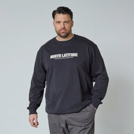North Latitude Crewneck Sweatshirt Musta - Hupparit ja collegepaidat - Miesten hupparit ja collegepaidat isot koot