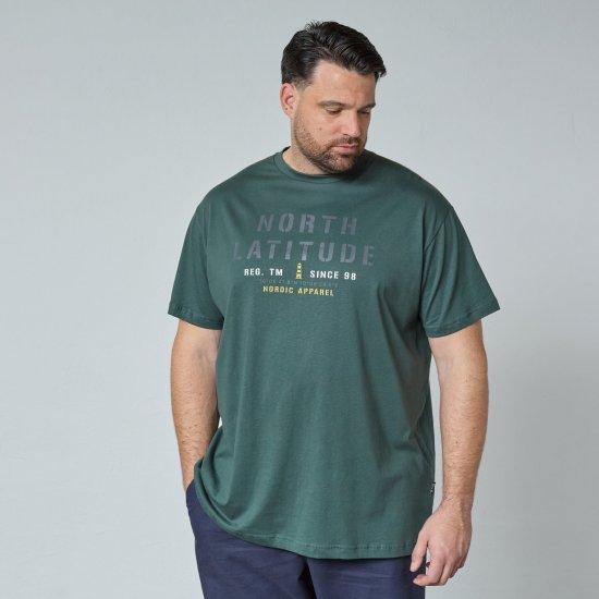 North Latitude T-Shirt Vihreä/Khaki - T-paidat - Isot T-paidat 2XL – 14XL