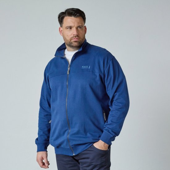 North Latitude Sweat Cardigan Sininen - Hupparit ja collegepaidat - Miesten hupparit ja collegepaidat isot koot