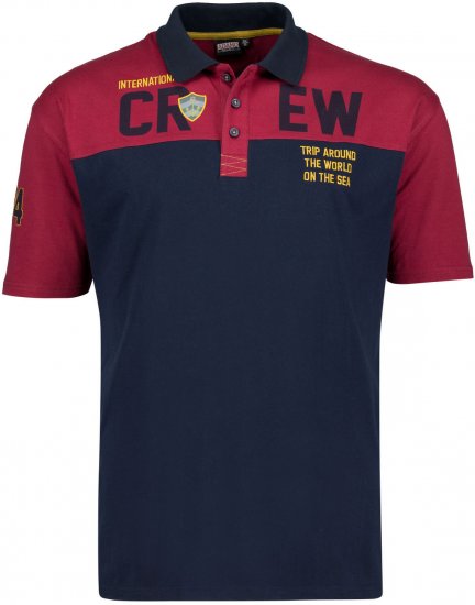 Adamo Crew Printed Jersey Poloshirt Burgundy - Pikeepaidat - Miesten isot pikeepaidat