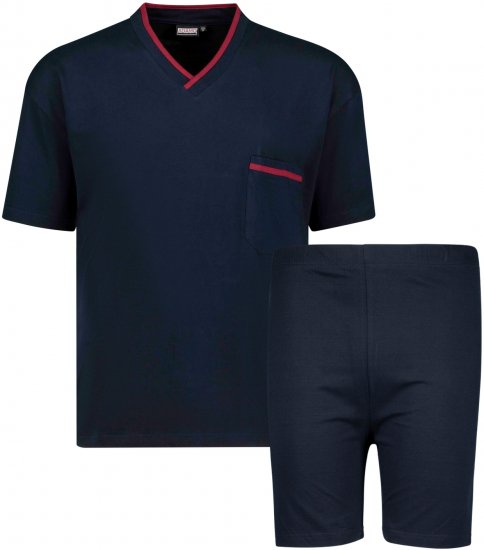 Adamo Ben Short sleeve Pyjama Navy - Alusvaatteet & uimavaatteet - Miesten Isot alusvaatteet 
