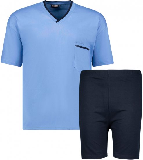 Adamo Ben Short sleeve Pyjama Light Blue - Alusvaatteet & Uimavaatteet - Miesten Isot alusvaatteet 