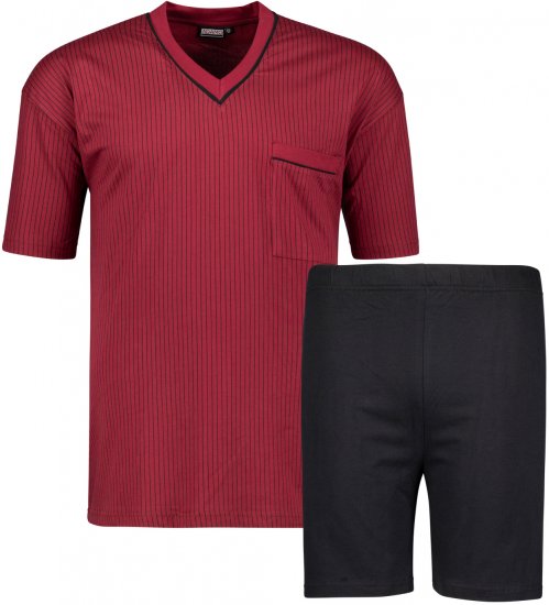 Adamo Gustav Short sleeve Pyjama Burgundy - Alusvaatteet & uimavaatteet - Miesten Isot alusvaatteet 